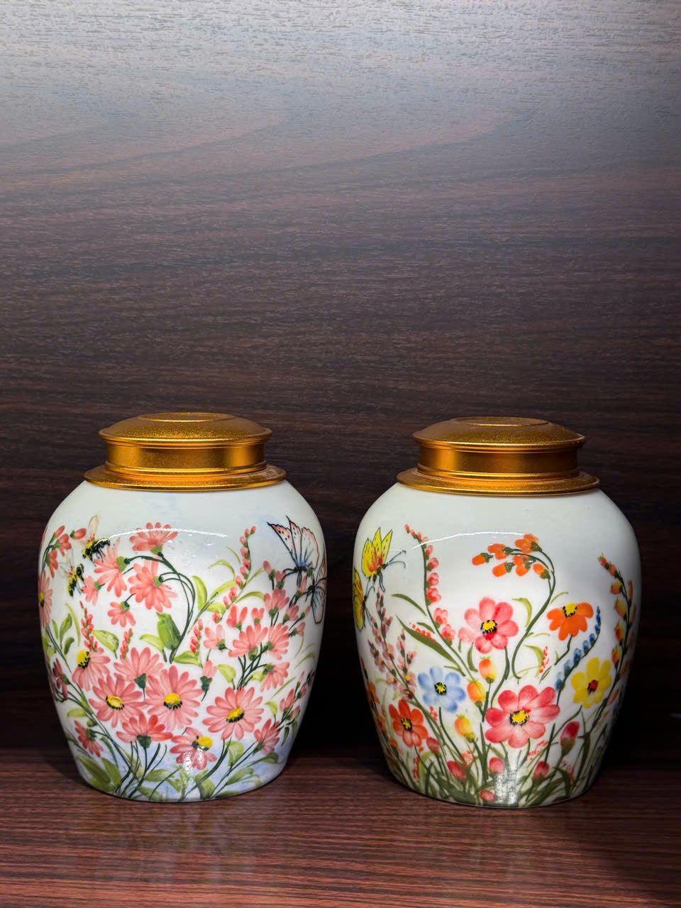  Lọ đựng chè vẽ hoa Bát Tràng BKCECN-10120 