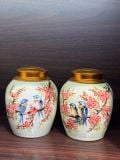  Lọ đựng chè vẽ hoa gốm sứ Bát Tràng BKCECN-10120 