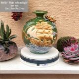  Bình Hút Lộc “Thuận Buồm Xuôi Gió” đắp nổi hoa men màu Bát Tràng  BKCECN-10154 