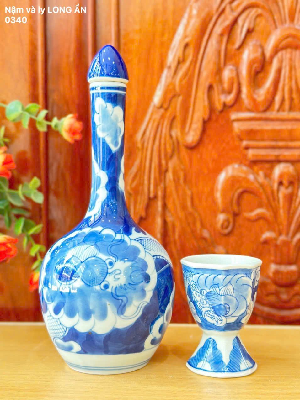  Nậm rượu bát tràng long ẩn BKCECN-10114 