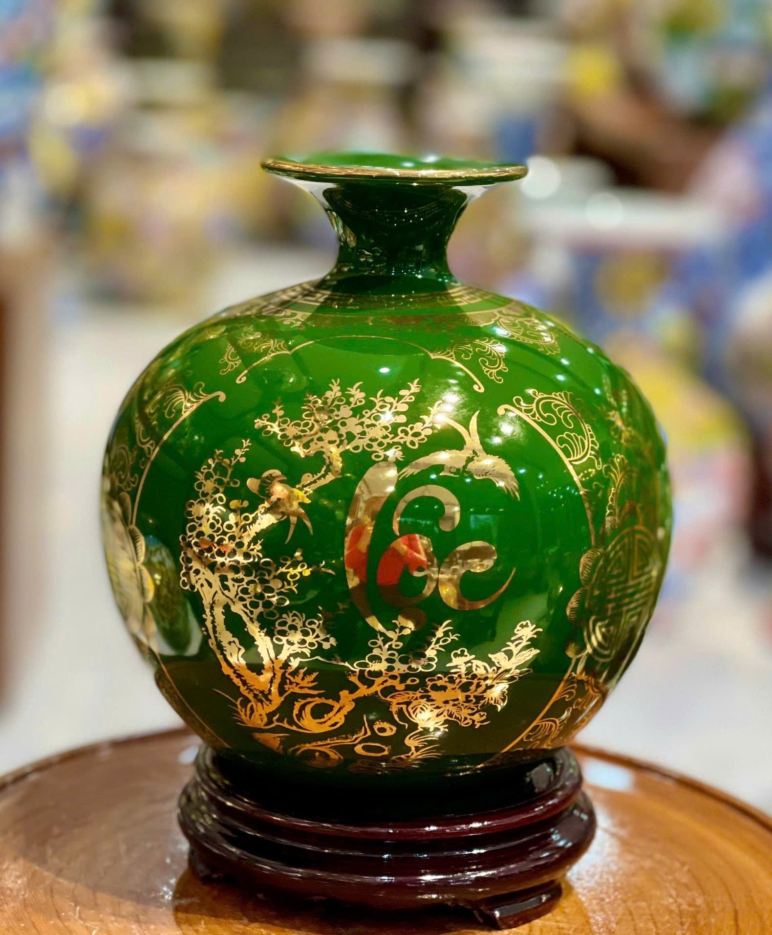  Bình gốm Phúc Lộc Thọ vẽ vàng BKCECN-10136 