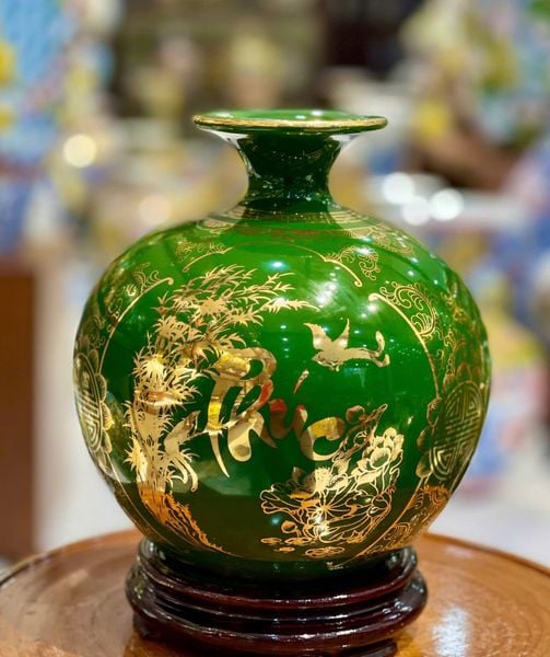  Bình gốm Phúc Lộc Thọ vẽ vàng BKCECN-10136 