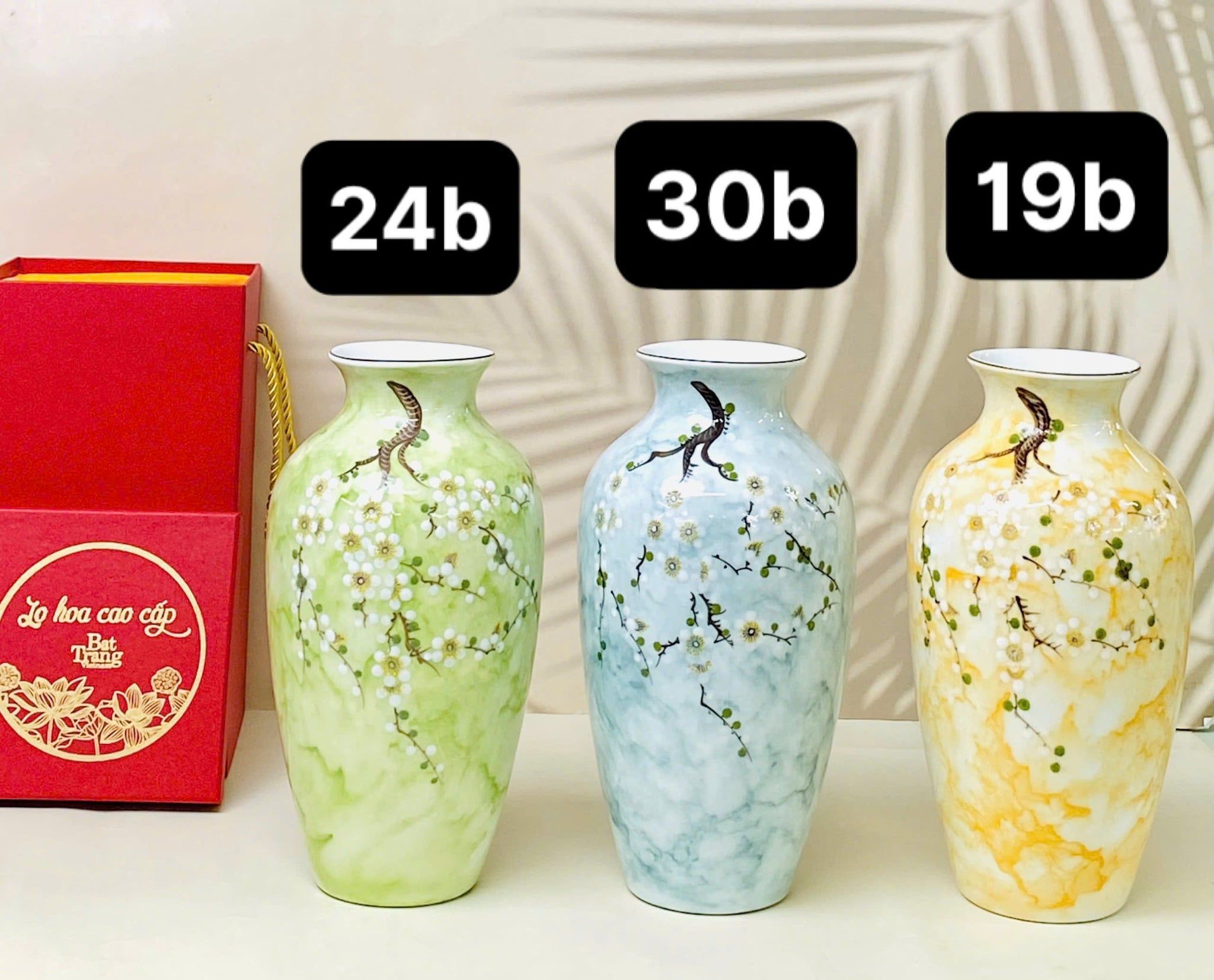  Bình hoa vẽ hoa mận Bát Tràng BKCECN-10160 