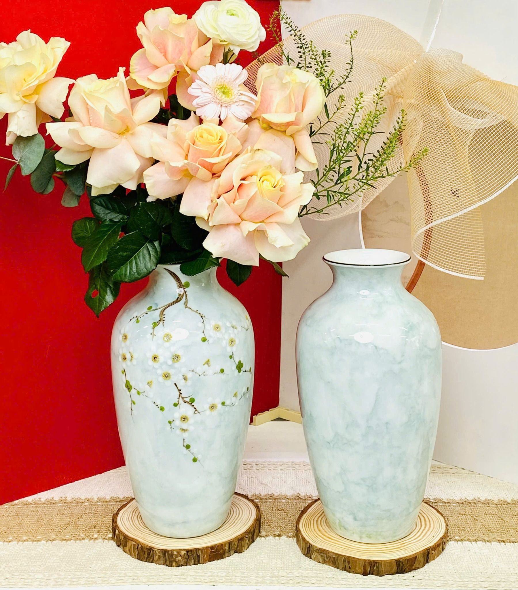  Bình hoa vẽ hoa mận Bát Tràng BKCECN-10160 