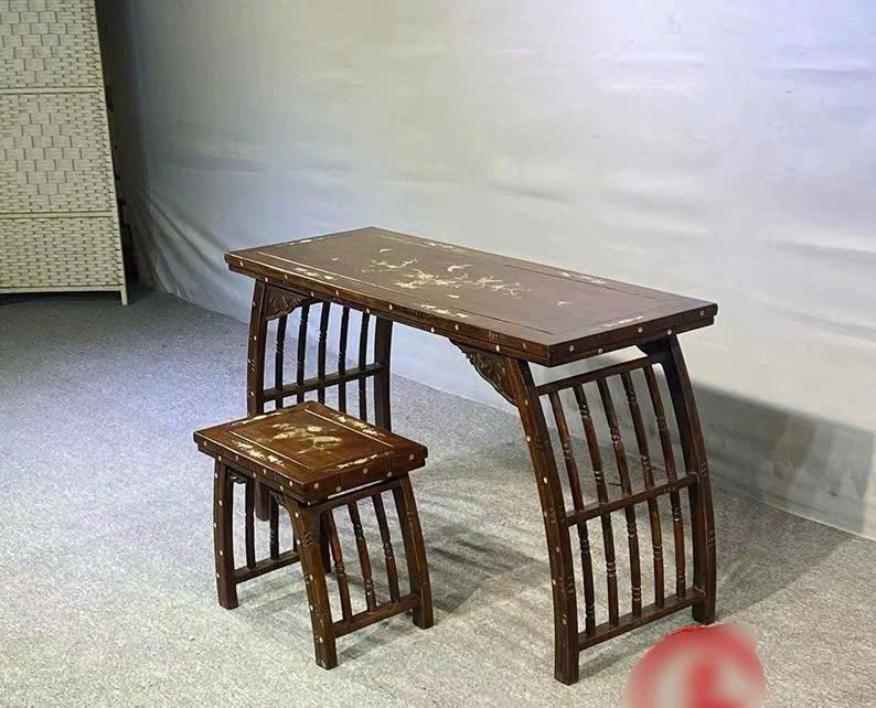  Bộ bàn ghế phòng đọc sách – phòng trà gỗ gụ khảm BKWOCN-9275 