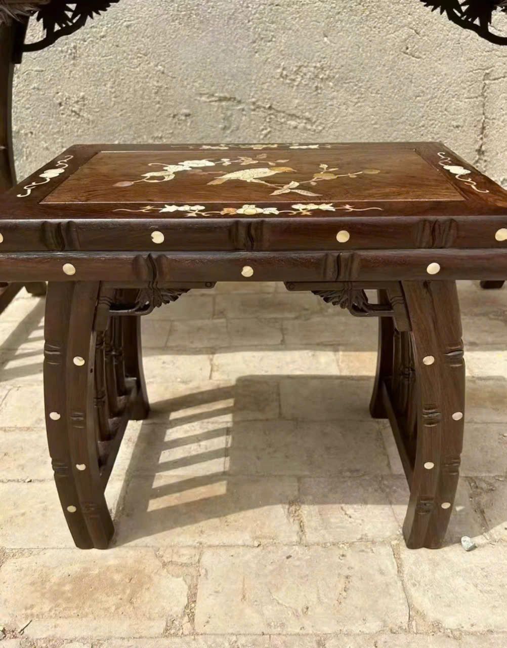  Bộ bàn ghế phòng đọc sách – phòng trà gỗ gụ khảm BKWOCN-9275 