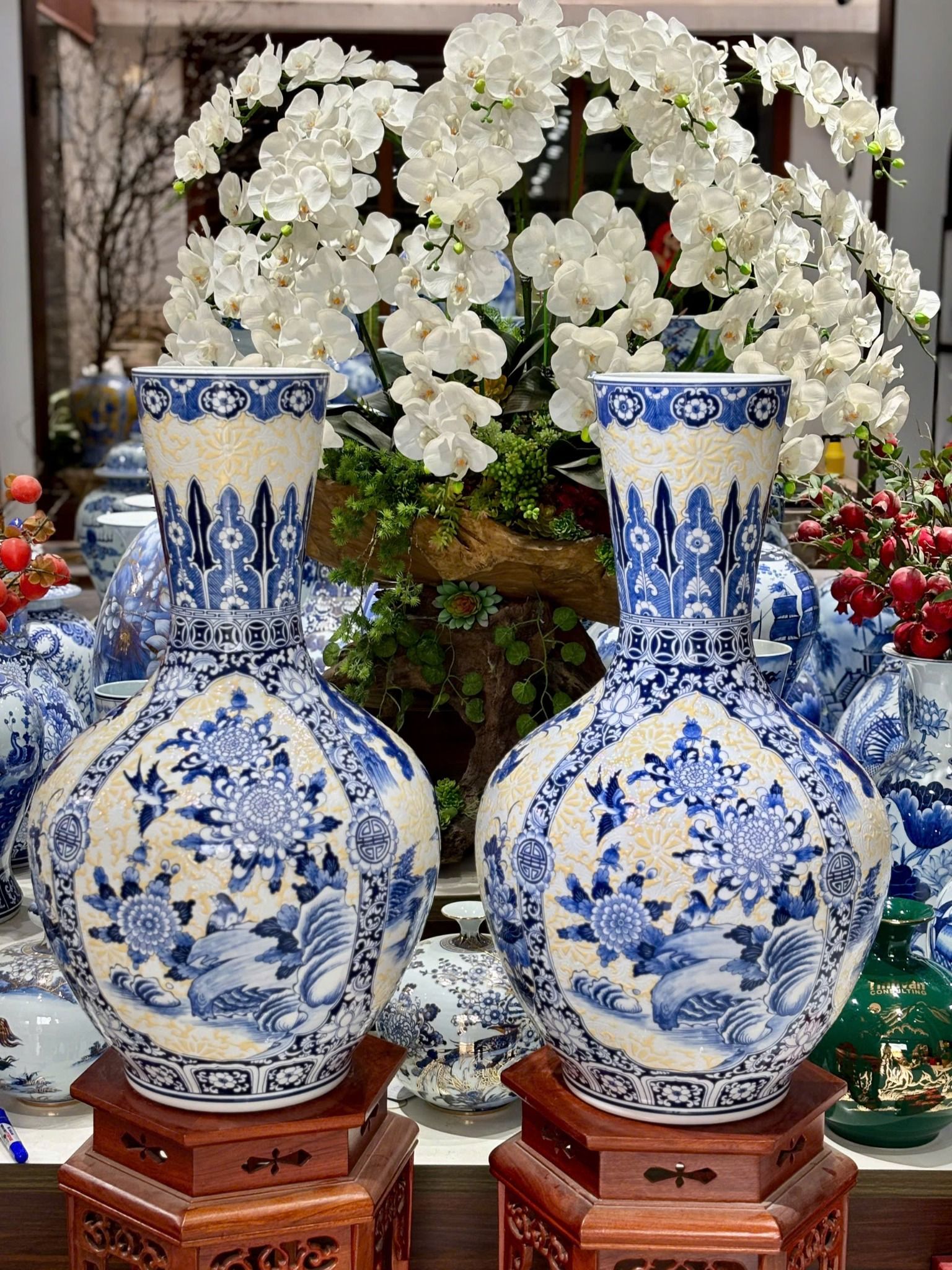  Bình lộc Song Hạc Liên Hoa Bát Tràng BKCECN-10179 