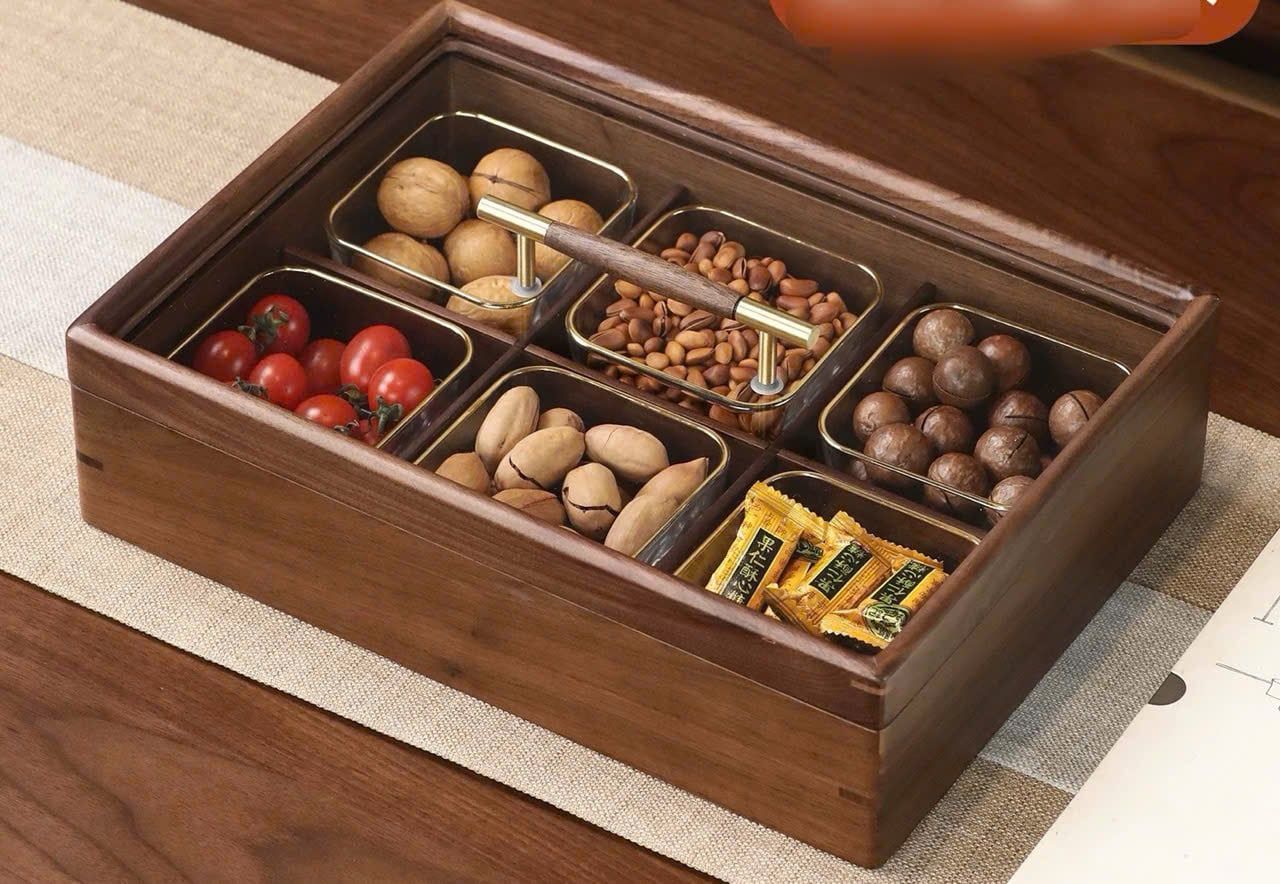  Khay gỗ đựng bánh kẹo Tết cao cấp BKWOCN-9284 