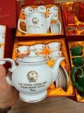  Bộ ấm trà in Văn phòng Chủ tịch nước vẽ vàng Bát Tràng BKCECN-10189 