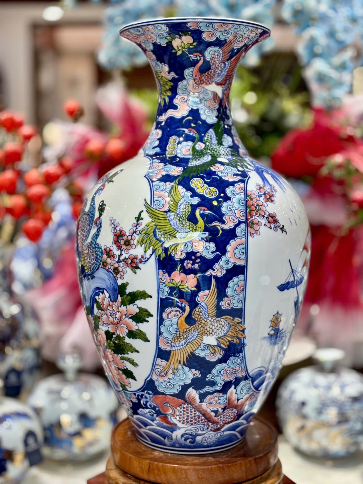  Bảo bình họa tiết Tứ Cảnh Bát Tràng BKCECN-10198 