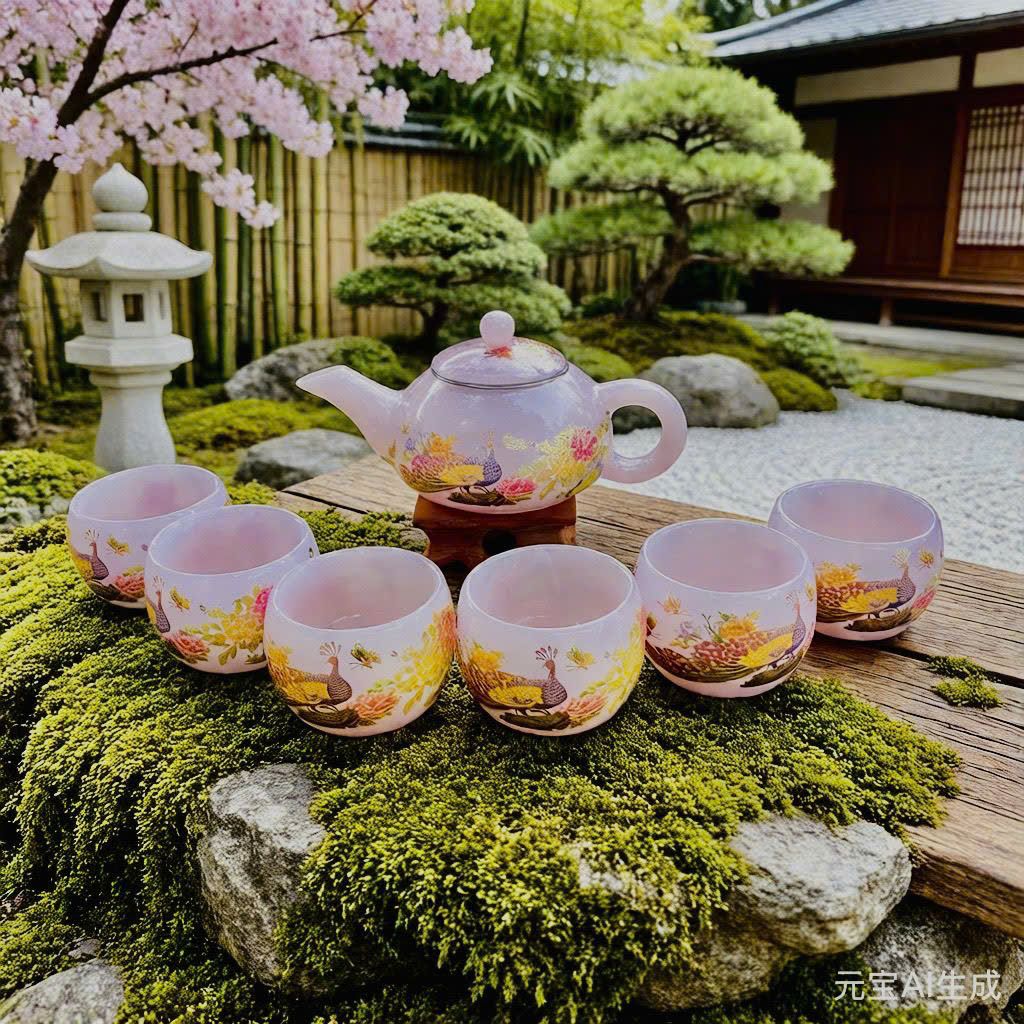  Bộ ấm chén Ngọc Chim Công tím BKCECN-10203 