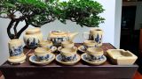  Bộ ấm chén Trúc Lâm Thất Hiền men cổ Bát Tràng BKCECN-10198 