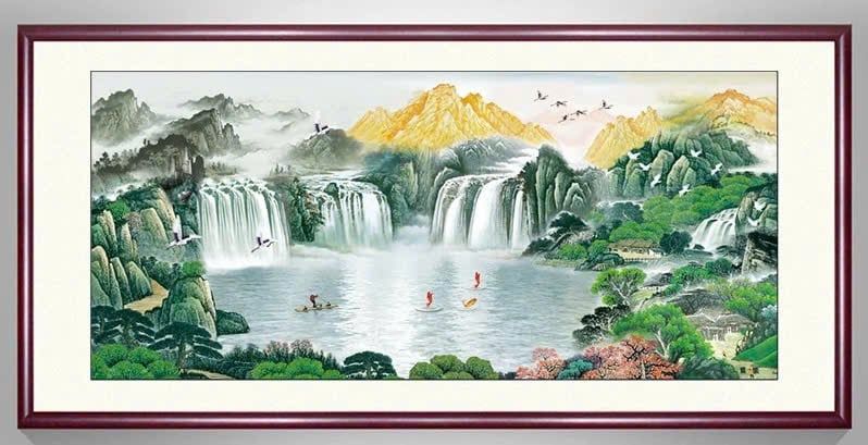  Tranh sơn thủy hữu tình dáng chữ nhật BKMECN-9703 