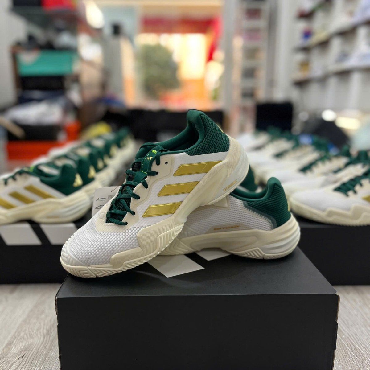  Giày adidas Barricade 13 ”White/Green” IH5140 