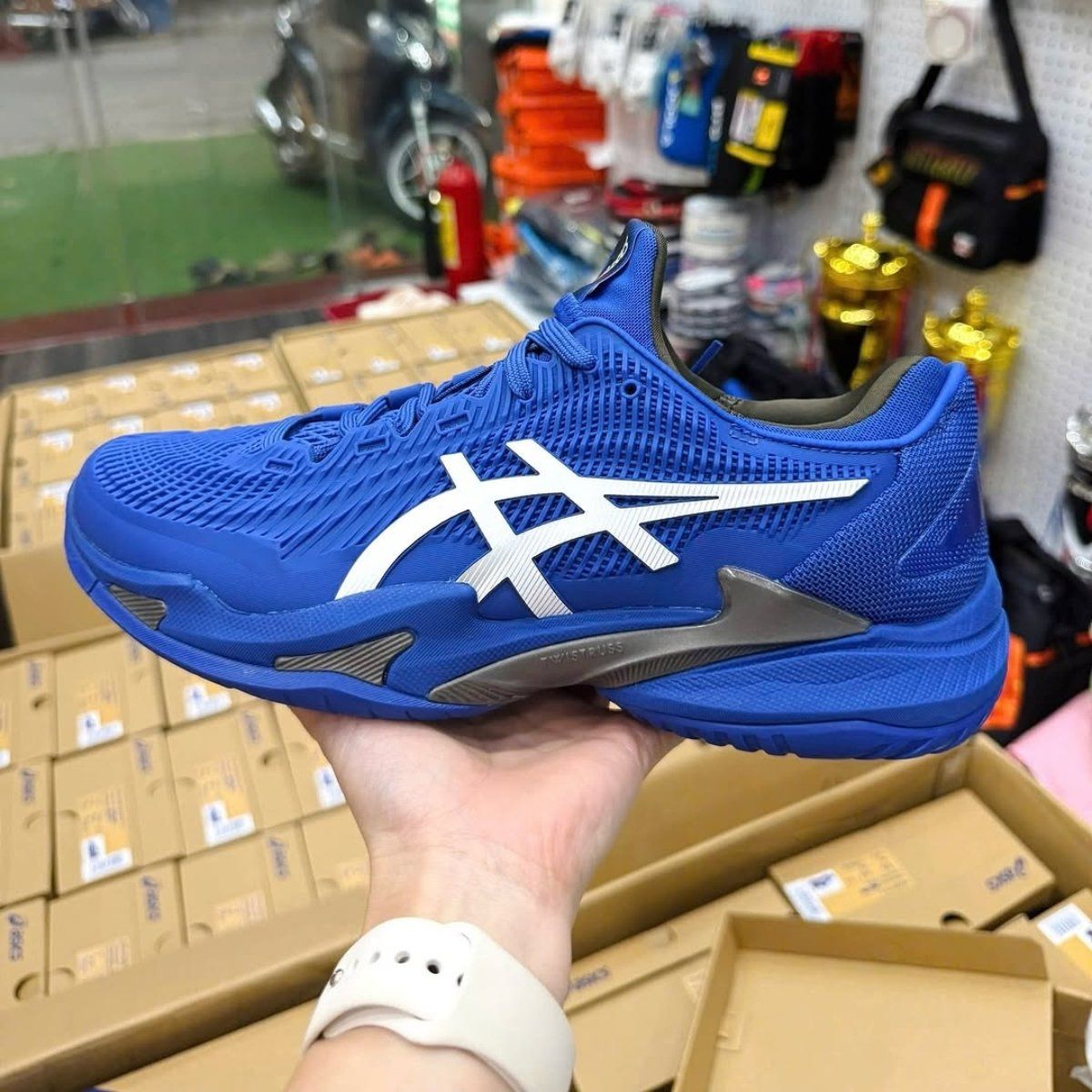  Giày Asics Court FF 3 Dark Cobalt/White 1041A370-403 