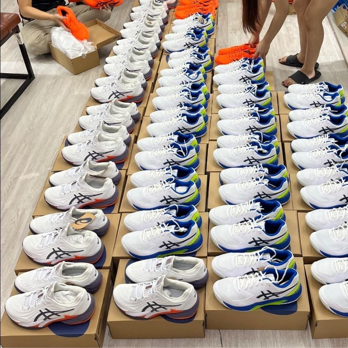  Giày Asics Court FF 3 White/Greyish Purple 1041A370-104 