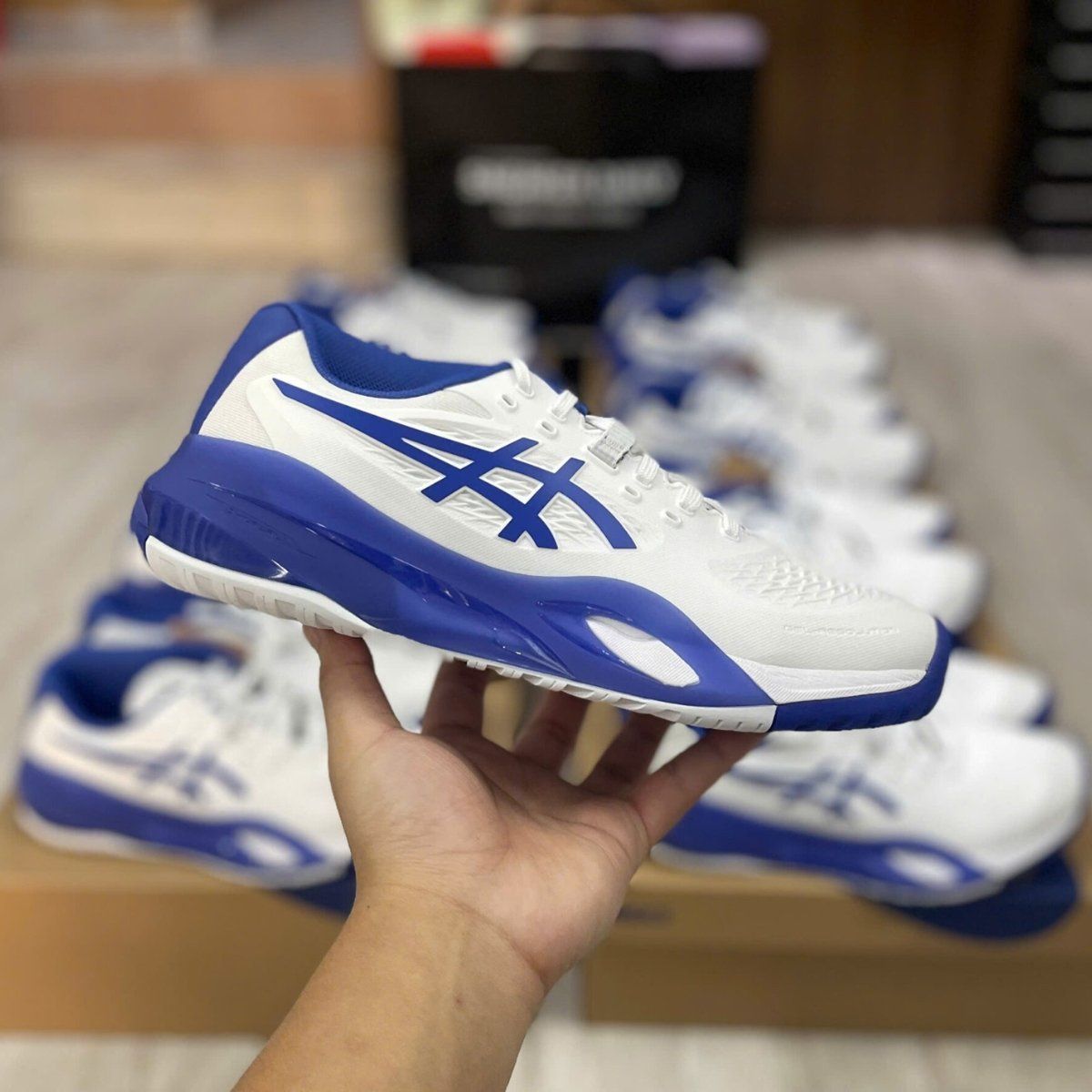  Giày Asics GEL-RESOLUTION X ‘WHITE DARK COBALT’ 1041A481-101 