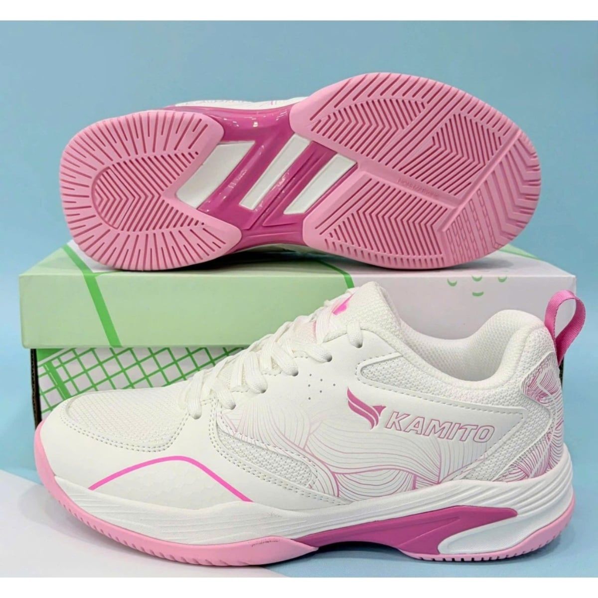  Giày Pickleball Kamito Brillant V2 Trắng Hồng KMGP260611 