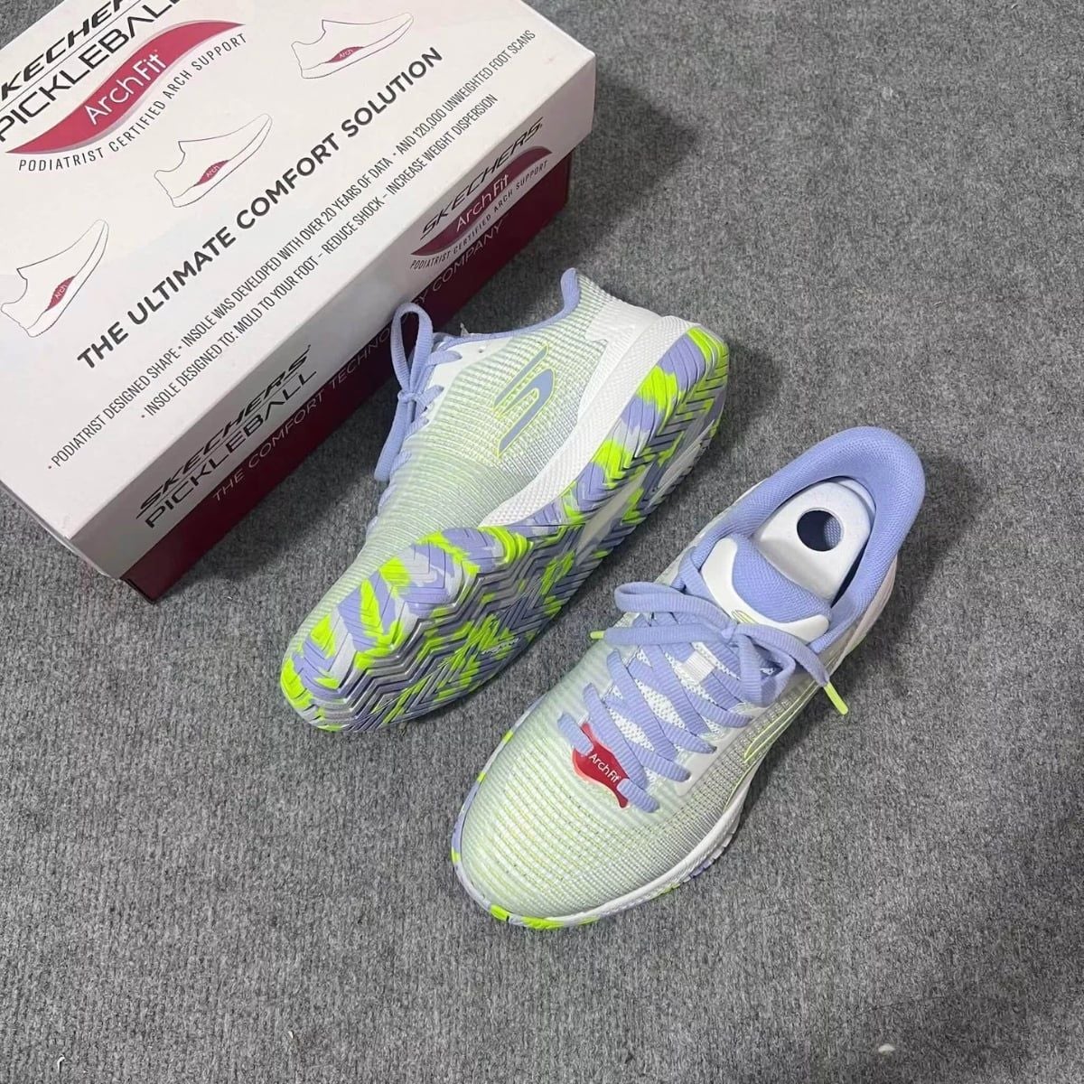  Giày Skechers Viper Court Pro 2.0 ‘White Perikinkle’ 172109-WPW 
