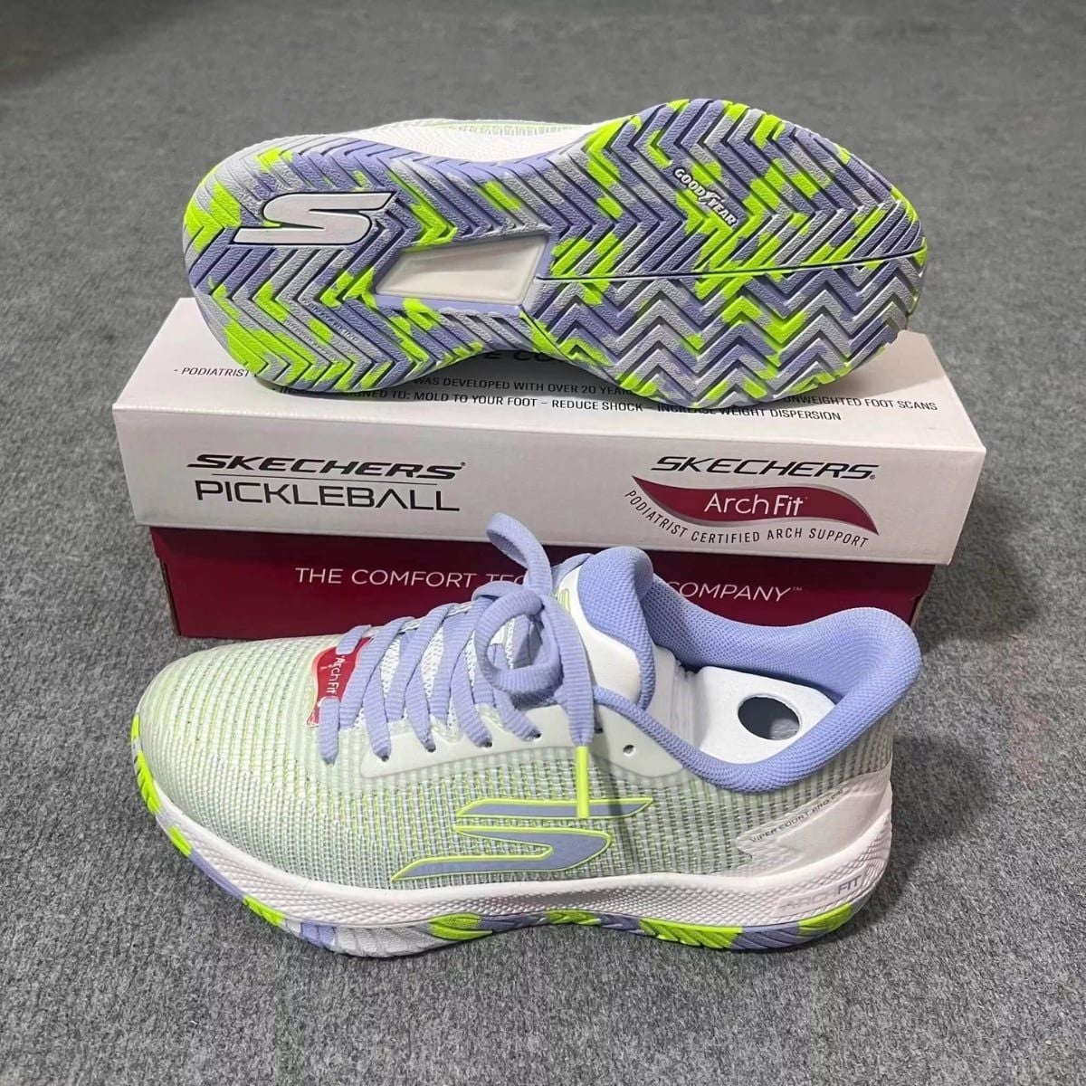  Giày Skechers Viper Court Pro 2.0 ‘White Perikinkle’ 172109-WPW 