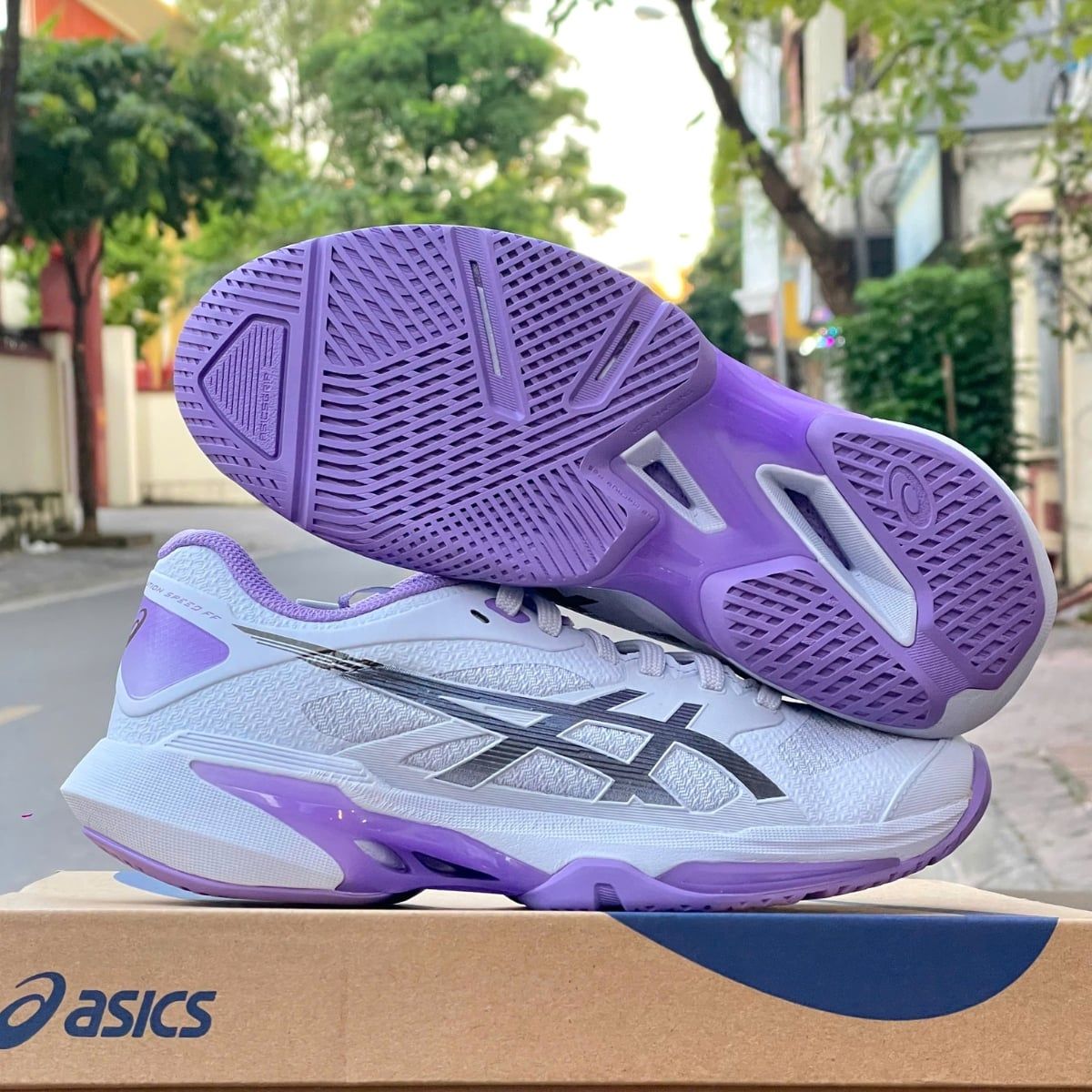  Giày Pickleball/Tennis Asics Solution Speed FF 4 'Blue Fade Gunmetal' 1042A313-400 