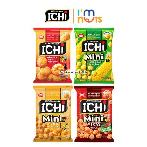  Bánh Gạo Nhật ICHI Đủ Vị Phiên Bản Thường Và Mini 