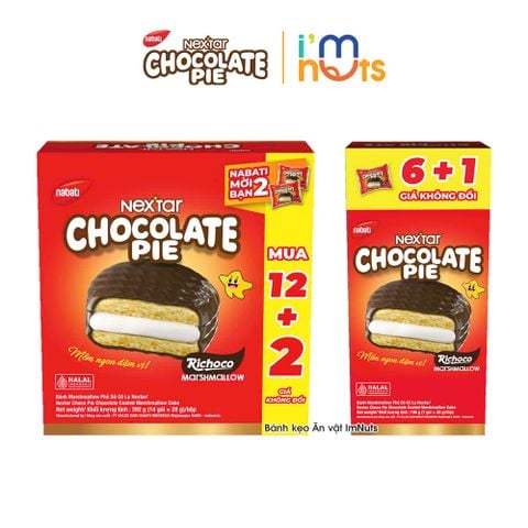  Bánh Marshmallow Phủ Socola Nabati Nextar Chocolate Pie Hộp Lớn Và Nhỏ 