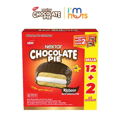  Bánh Marshmallow Phủ Socola Nabati Nextar Chocolate Pie Hộp Lớn Và Nhỏ 