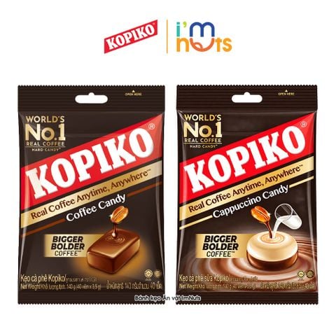  Kẹo Cà Phê Kopiko Gói 140g Vị Cà Phê Đen Và Cappuccino Sữa 