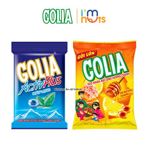  Kẹo Golia Activ Plus Nhân Syro Thảo Dược Mát Lạnh Và Nhân Mật Ong Hương Chanh 