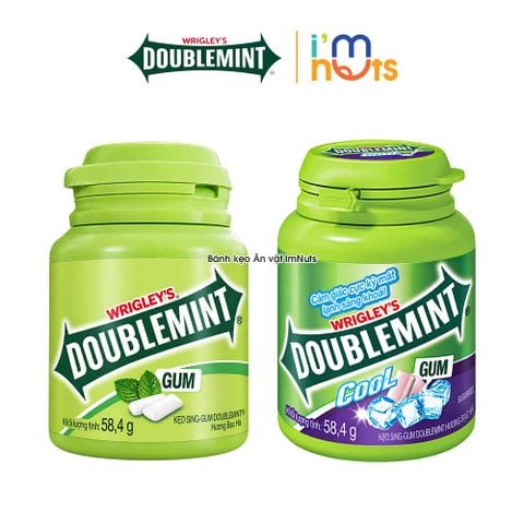  Kẹo Sing Gum Doublemint Hương Nho Và Bạc Hà Hũ 40 Viên 