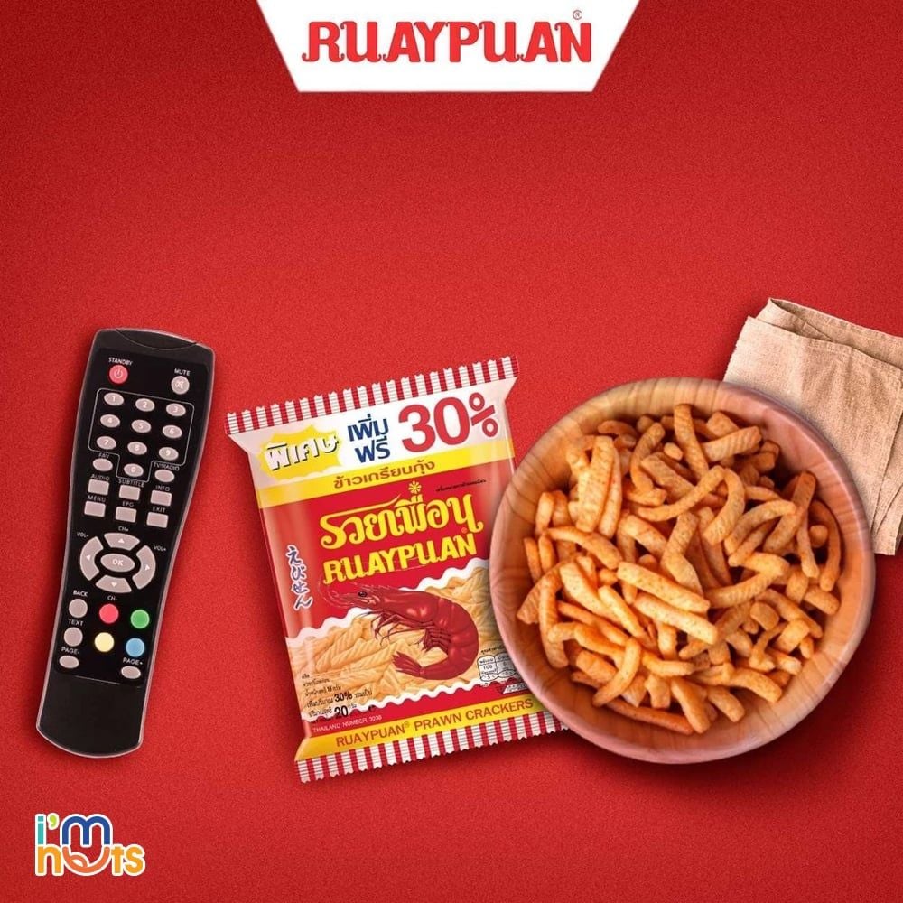 Ruay Snack Tôm Ruay Puan Thái Lan Gói 20g – Bánh Kẹo ImNuts