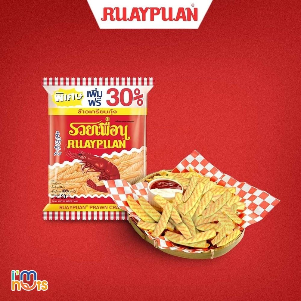 Ruay Snack Tôm Ruay Puan Thái Lan Gói 20g – Bánh Kẹo ImNuts