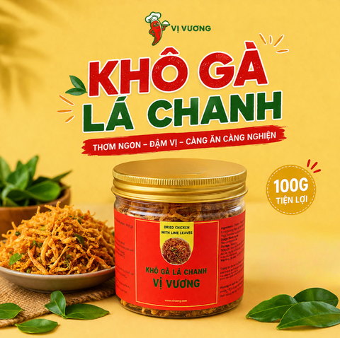  Khô gà lá chanh Vị Vương 100g 