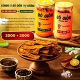 Combo 2 Bò Giòn (1 vị Chẩm Chéo 200g + 1 vị Sài Gòn Xưa 200g) - Khô bò miếng cao cấp - Thơm ngon, không chất bảo quản 