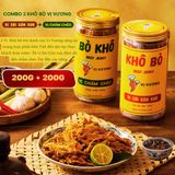  Combo 2 Bò Khô (1 vị Chẩm Chéo 200g + 1 vị Sài Gòn Xưa 200g ) - Khô bò miếng cao cấp - không chất bảo quản 