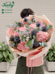 BÓ HOA CẨM TÚ CẦU HỒNG NHẬP KHẨU