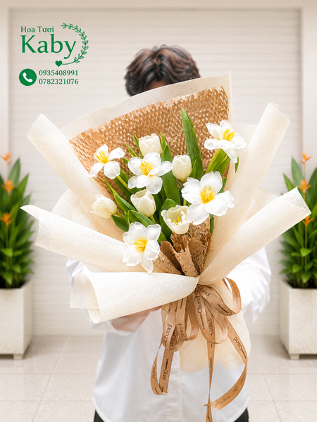 Bó Hoa Trắng Dịu Dàng Thanh Khiết
