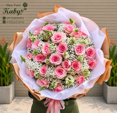 Bó hoa 25 bông hồng Chirsta Nhập Khẩu