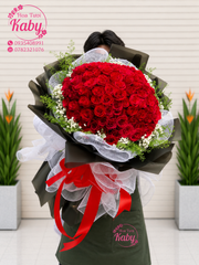 BÓ HOA 105 BÔNG HỒNG ĐỎ
