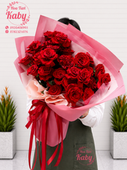 BÓ HOA 25 BÔNG HỒNG ĐỎ TRUYỀN KỲ