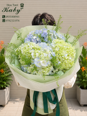 Bó Hoa Misty Mint Hydrangea Dream