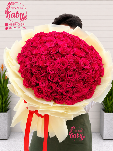 BÓ HOA HỒNG ĐỎ ĐƠN GIẢN 150 BÔNG