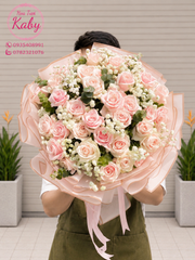 Bó hoa 33 bông hồng pastel Lung Linh