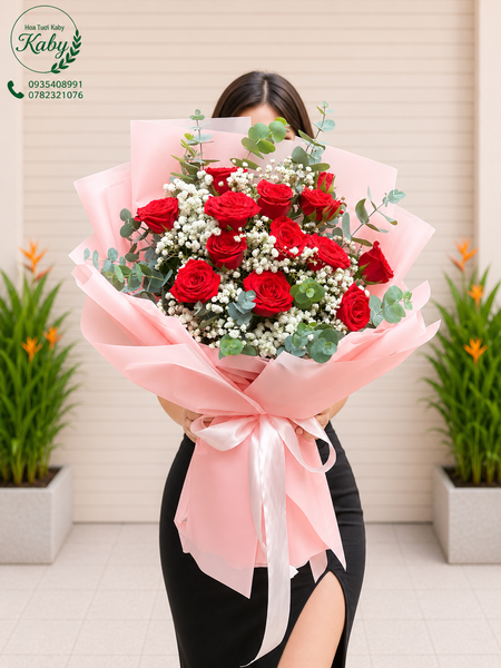 Bó Hoa Rosy Sweet Moments
