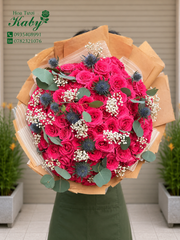 Bó Hoa 99 Bông Hồng Pink Floy Nhập Khẩu