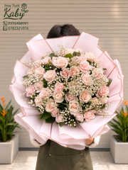 Bó hoa 40 bông hồng pastel