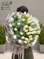 Bó Hoa Tulip Trắng Tuyết Nguyện