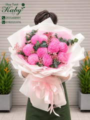 BÓ HOA CÚC MẪU ĐƠN HỒNG