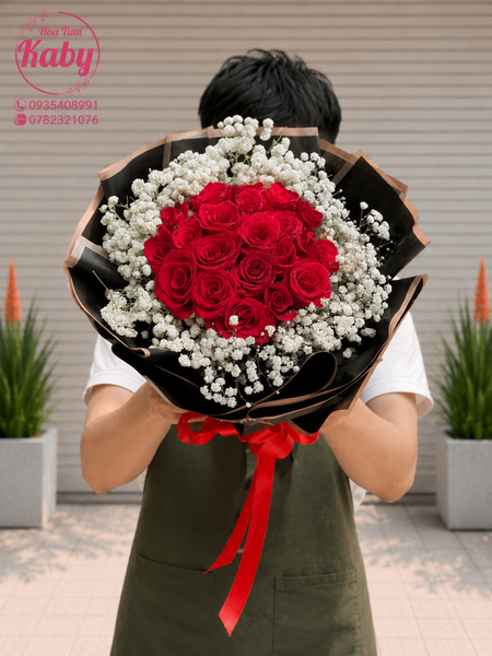 Bó Hoa Hồng Đỏ Đêm Say Tình